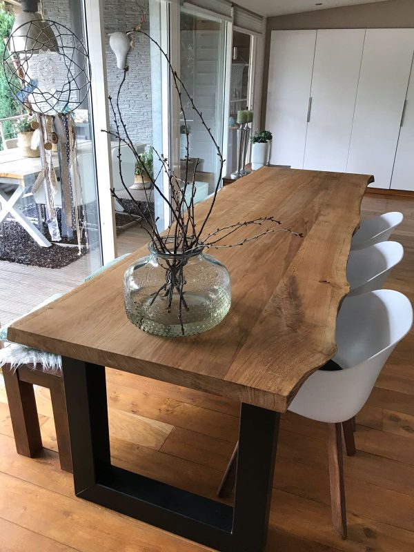 Boomstamtafel robuust eiken - Afbeelding 2