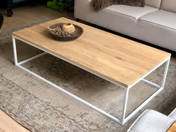 Salontafel eiken frame rechthoek - Afbeelding 5