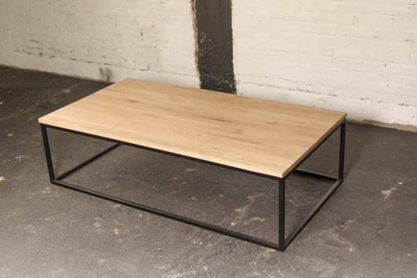 Salontafel eiken frame rechthoek - Afbeelding 3