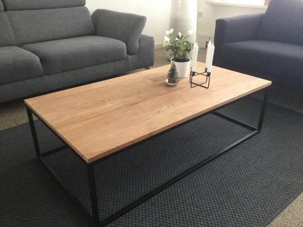 Salontafel eiken frame rechthoek - Afbeelding 4