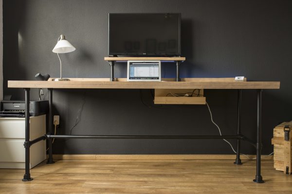 Bureau steigerhout en staal - Afbeelding 5