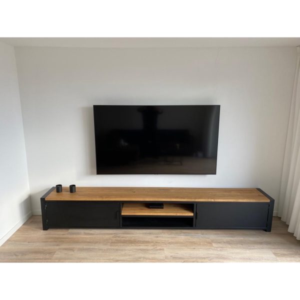 TV meubel staal en eiken