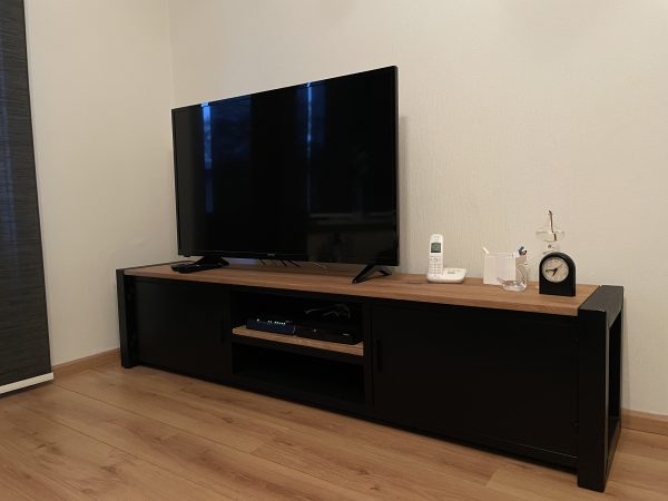 TV meubel staal en eiken - Afbeelding 5