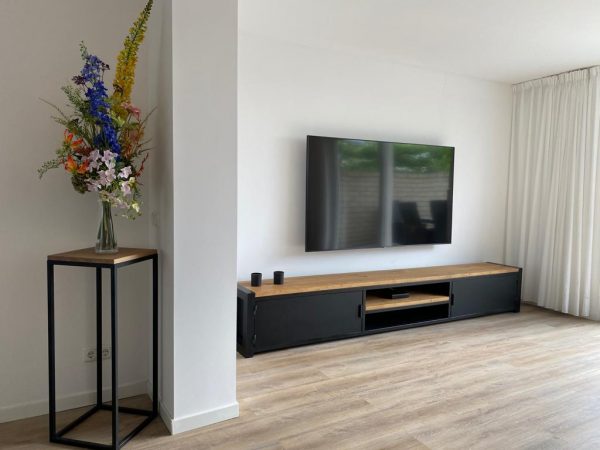 TV meubel staal en eiken - Afbeelding 3