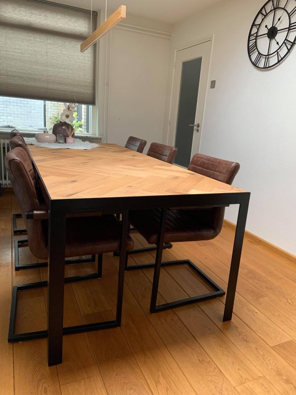 Frametafel eiken visgraat - Afbeelding 3