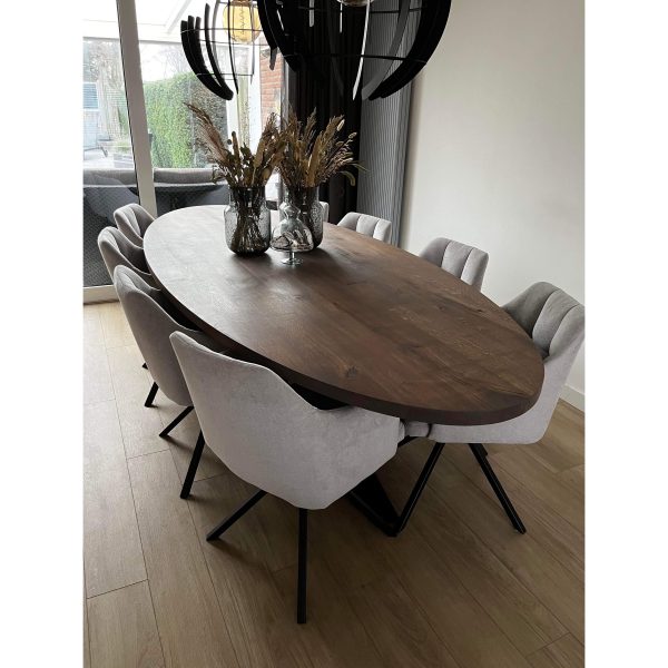 Eettafel eiken ovaal